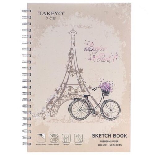 Tập / Sổ Vẽ Lò Xo Takeyo A5, A4 và A3 160gsm 50 Tờ
