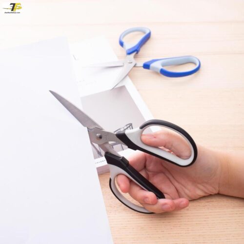 Kéo văn phòng 190mm Deli, Đen/Xanh – E6001