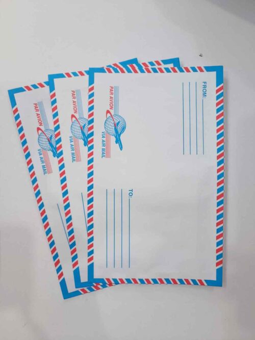 Bao thư bưu điện sọc 11 x 18cm (25 cái/ xấp) có keo dán – Combo 2 xấp