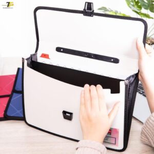 Cặp tài liệu A4 Deli E39634, 200 trang, Xanh/Đỏ/Xám