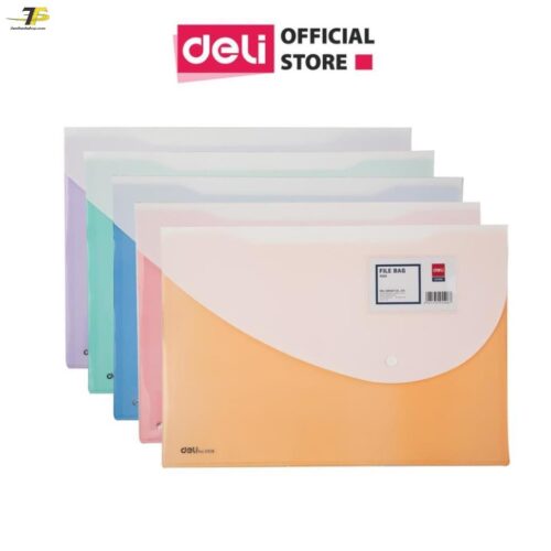 Túi hồ sơ A4 Deli, Đỏ/Cam/Xanh dương/Tím/Xanh lá cây – 1 chiếc – E5506