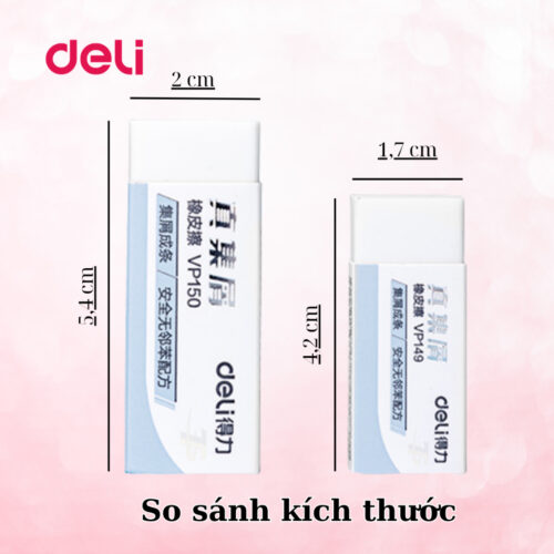Gôm tẩy mini Deli VP149 – Chât liệu an toàn tẩy siêu sạch – Combo 3 cục