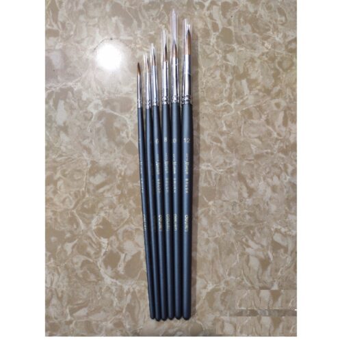 Cọ Vẽ Tranh Sơn Dầu, Màu Nước, Hóa Trang Chuyên Nghiệp Deli 73892 – 6 cây – Cây số 2,4,6,8,10,12