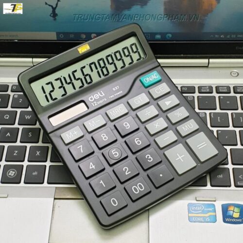 Máy tính tiền 12 số Deli 837 [chính hãng]