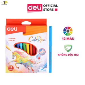 Bút màu nước 1.0mm Deli, 12 màu/hộp – EC10000