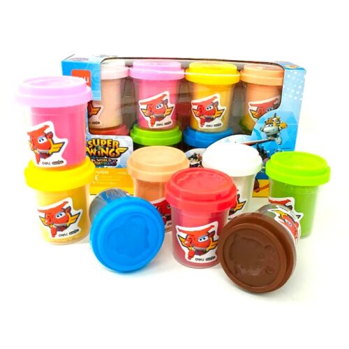 Đất nặn an toàn cho bé Deli 709 – EH709- 4 / 6 / 8 màu Super wings đựng trong hũ có thể trộn đổi màu