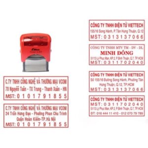 Khắc dấu tên công ty, mã số thuế, địa chỉ, số điện thoại Shiny S-224 / S-854