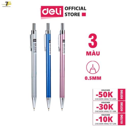 Bút chì kim kim loại Deli E6492 – Bạc/Xanh/Hồng – màu ngẫu nhiên