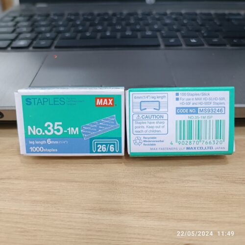 kim – ghim bấm số 3 (26/6) MAX – Ghim bấm số 3. No.35-1M – Combo 2 hộp