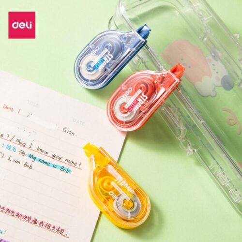 Băng Xóa Deli H08A Strong Cover – Chiều Dài 6m x 5mm, Che Phủ Tuyệt Đối, Thiết Kế Chữ U Nhỏ Gọn