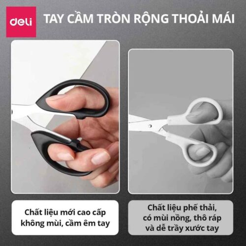 Kéo cắt giấy văn phòng Deli cao cấp lưỡi thép không gỉ – EM600 – EM609 – EM610 – EM611