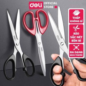 Kéo cắt giấy văn phòng Deli cao cấp lưỡi thép không gỉ – EM600 – EM609 – EM610 – EM611