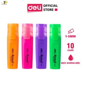 Bút nhớ dòng - Dạ quang highlight Deli ES621 - Combo 2 cây