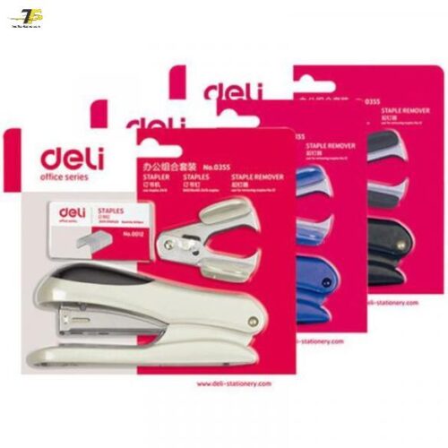 Bộ Combo Bấm kim / dập ghim 24/6 + nhổ ghim + lõi ghim Deli 355 (E0355)