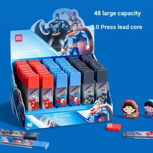 Bút chì bấm 2B hình siêu nhân ngòi 2.0 / Ruột chì ngòi 2.0mm – Deli HC500 / HC501-2B