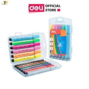 Bút màu nước ( Hộp nhựa ) Deli - 12 màu/18 màu - 1 hộp - E7062/E7063