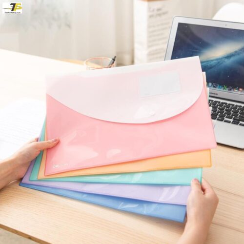 Túi hồ sơ A4 Deli, Đỏ/Cam/Xanh dương/Tím/Xanh lá cây – 1 chiếc – E5506