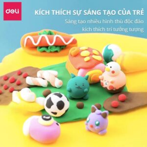 Đất nặn an toàn cho bé Deli 709 – EH709- 4 / 6 / 8 màu Super wings đựng trong hũ có thể trộn đổi màu