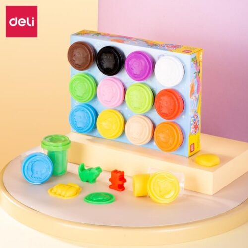 Đất nặn an toàn cho bé Deli 709 – EH709- 4 / 6 / 8 màu Super wings đựng trong hũ có thể trộn đổi màu