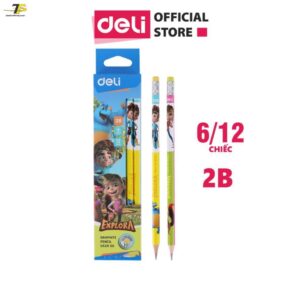 Bút chì 2B cao cấp – Hoạ tiết đa dạng – Deli 51800/52900/53200/53300/EC011/EC012/EC021 – Combo 3 cây