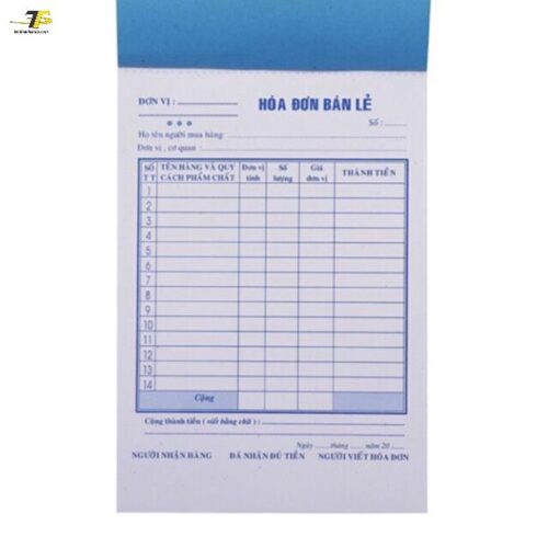 Hóa đơn bán lẻ 1 liên