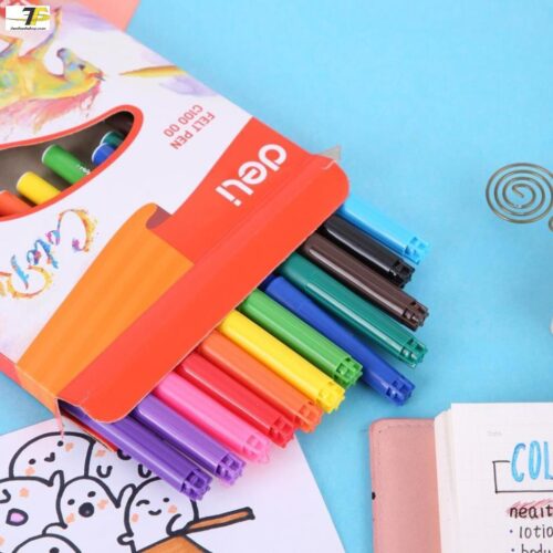Bút màu nước 1.0mm Deli, 12 màu/hộp – EC10000