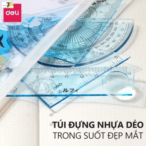 Bộ 4 dụng cụ êke học sinh One Piece Deli H17