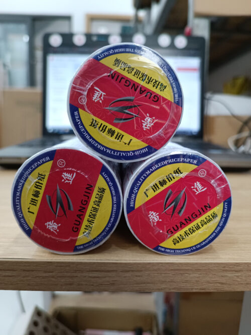 Giấy dán giá tiền – giấy bấm giá trắng 10 cuộn/ cây