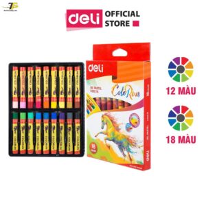 Bút sáp dầu 12 màu/18 màu -  Deli EC20200/EC20210