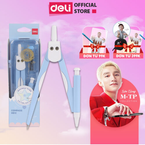 Bộ Compa, eke Deli H610 chì bấm 7 món – Biên bản Sơn Tùng