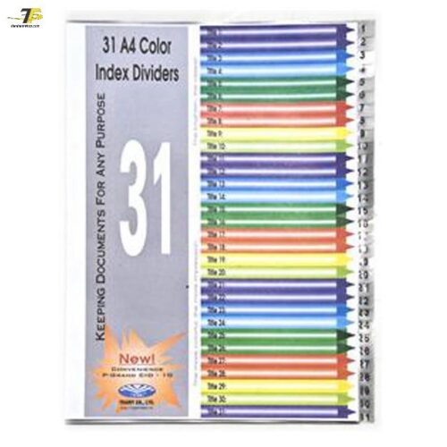 Bìa phân trang nhựa tùy chọn từ 10 cho đến 31 số màu / 24 chữ cái.