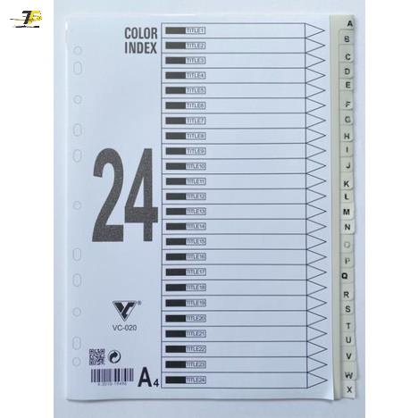 Bìa phân trang nhựa tùy chọn từ 10 cho đến 31 số màu / 24 chữ cái.