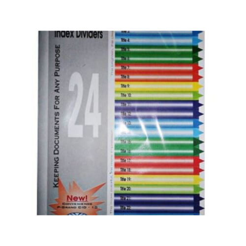 Bìa phân trang nhựa tùy chọn từ 10 cho đến 31 số màu / 24 chữ cái.