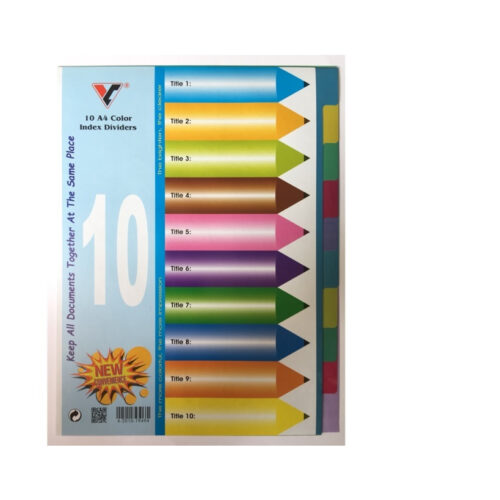 Bìa phân trang nhựa tùy chọn từ 10 cho đến 31 số màu / 24 chữ cái.