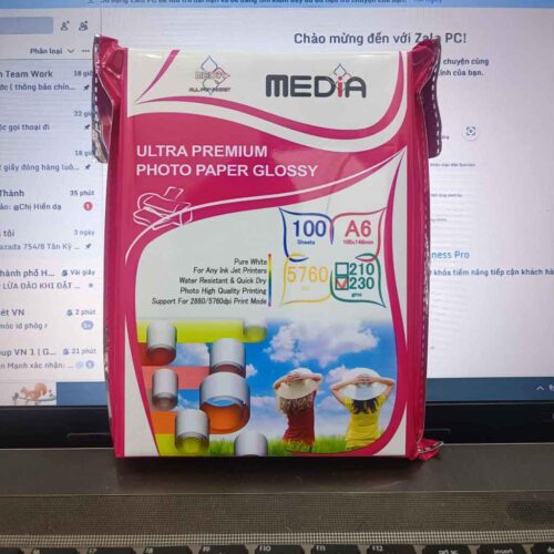 Giấy in ảnh 1 mặt bóng A5 / A6 - 230gsm ( 100 tờ )