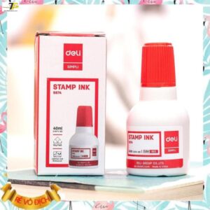 Mực dấu đỏ 40ml - Deli 9874 (E9874) - không lem nước