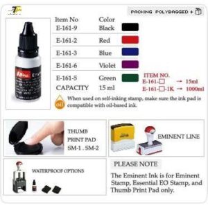 Home Mực lăn tay cho SM-1 & SM-2- Mực dấu chìm Shiny E-161 Eminent Ink