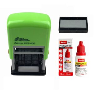 Dấu ngày tháng năm 4mm Shiny Pet 400 (Shiny S-400) đóng lên mọi chất liệu