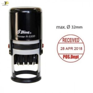 Khắc dấu tròn Có ngày tháng năm ở giữa xoay chỉnh - Shiny R-532D R-538D R-542D R-546D R-552D