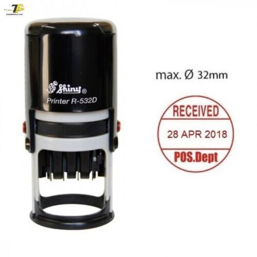 Khắc dấu tròn Có ngày tháng năm ở giữa xoay chỉnh - Shiny R-532D R-538D R-542D R-546D R-552D