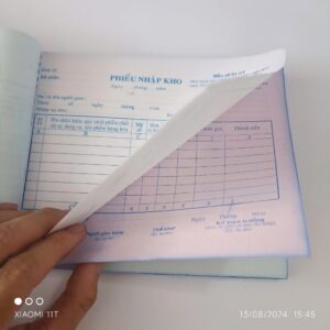 Phiếu nhập kho – Phiếu xuất kho 3 liên khổ A5 16 x 20cm