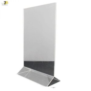 Kệ Mica 2 Mặt A4 Đứng, Chân Tam Giác Mica Trong Dày 2mm E01 / E02 / E03 / E04 / E05