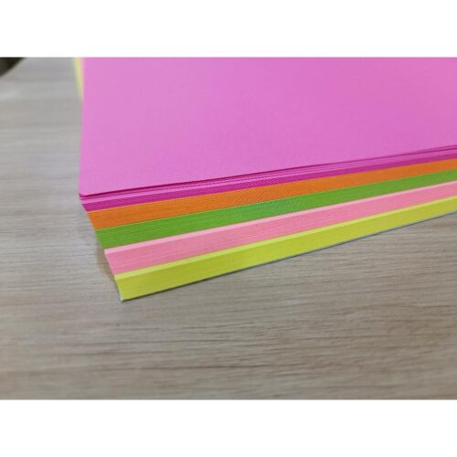Giấy màu dạ quang A4/80 Pgrand - 100 tờ (trộn 5 màu) Giấy màu dạ quang A4/80 Pgrand – 100 tờ (trộn 5 màu)