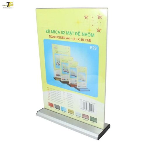 Kệ MICA 2 mặt A4 đứng E29 / E30 / E31 / E32 / E33 / E34 / E35 / E36 Kệ MICA 2 mặt A4 đứng E29 / E30 / E31 / E32 / E33 / E34 / E35 / E36