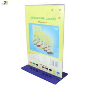 Kệ mica 2 mặt A4 đứng - đế lùa nhiều màu E06 / E06-U, kích thước 21x30 cm