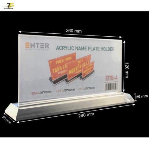 Kệ mica 2 mặt Enter E17B LR 12x26cm, đế mica 5.5x29cm dày 20mm Kệ mica 2 mặt Enter E17B LR 12x26cm, đế mica 5.5x29cm dày 20mm