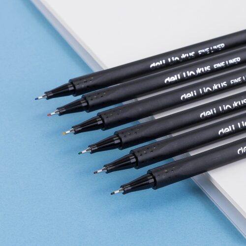 Bút đi nét Deli – Ngòi bọc kim loại 0.45mm – Mực có thể rửa được – EQ900