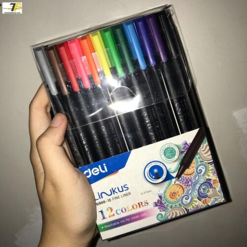Bút đi nét Deli – Ngòi bọc kim loại 0.45mm – Mực có thể rửa được – EQ900