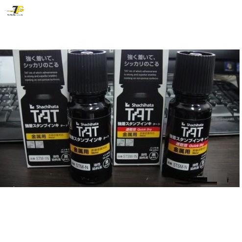 Mực TAT đóng lên Kim loại STSM-1 / STSM-3 Shachihata Indelible Ink, black