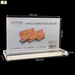 Kệ Mica 2 Mặt Quân Đội Nhỏ Mica Dày 20mm Kt 85 X 150mm Vát 2 Cạnh E17A-2 / 4 vát cạnh E17A-4